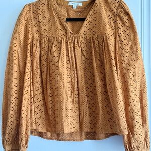 Madewell Women's Eyelet Blouse in Mustard